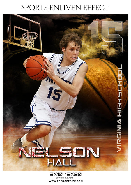 Nelson Hall - Basketball Sports Enliven Effects Photography Template - Photography Photoshop Template