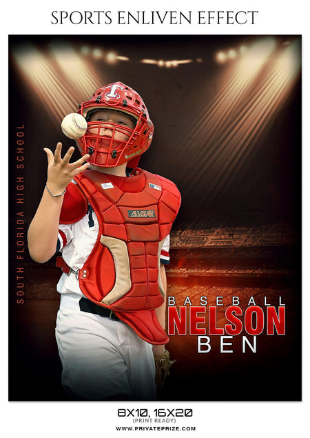 NELSON BEN-BASEBALL- SPORTS ENLIVEN EFFECT - Photography Photoshop Template