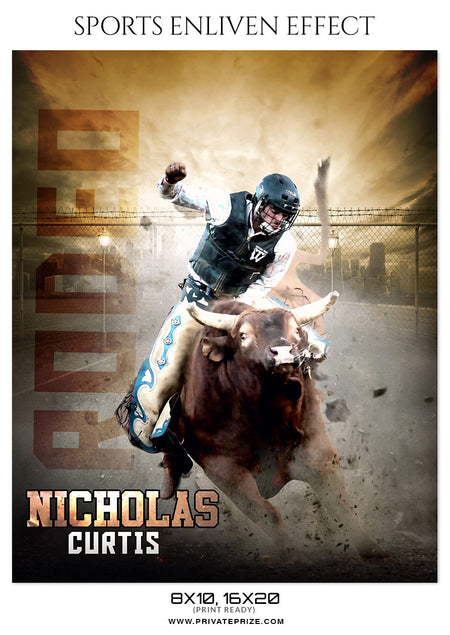 NICHOLAS CURTIS-RODEO - SPORTS ENLIVEN EFFECT - Photography Photoshop Template