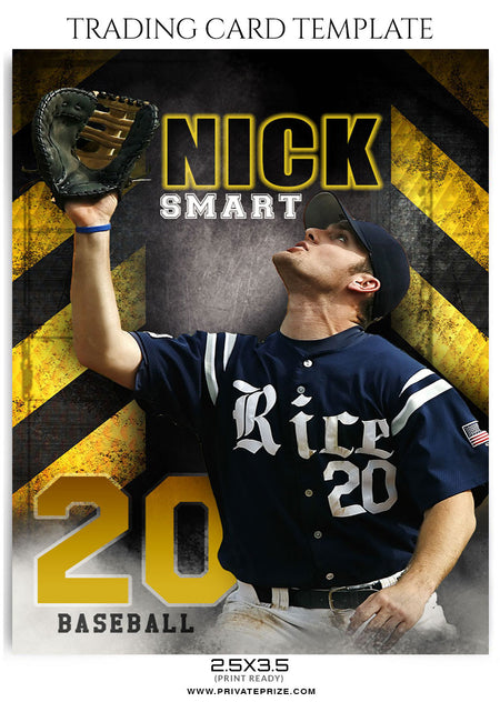 Nick Smart Sports Trading Card Template - Photography Photoshop Template