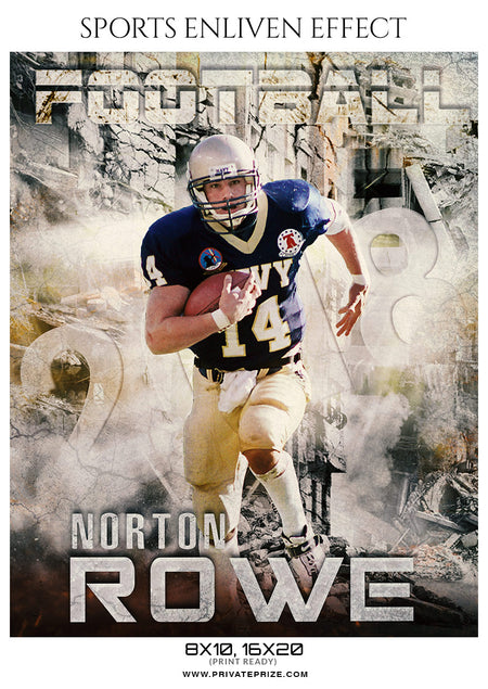 Norton Row Football Sports Enliven Effect Photography Template - Photography Photoshop Template