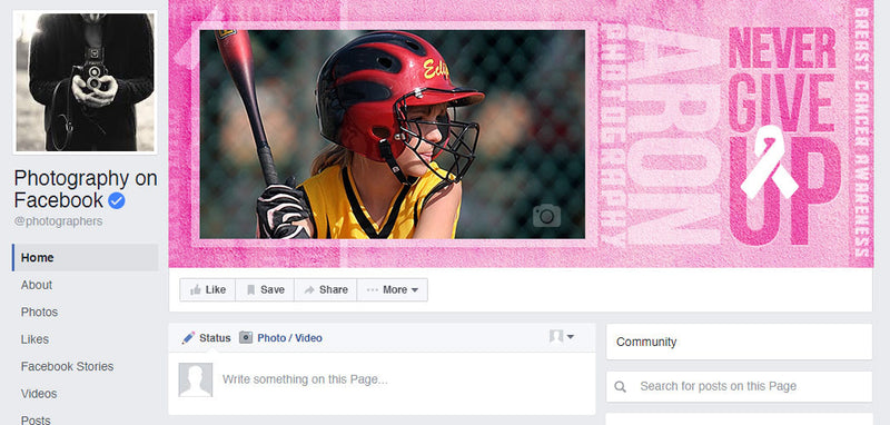 Facebook Timeline Cover Cancer Awareness (Never Give UP) - Photography Photoshop Templates