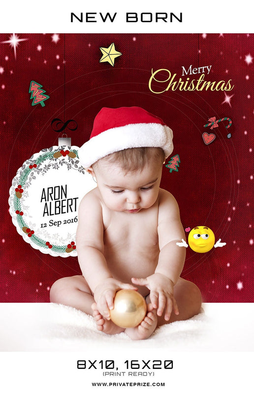 New Born Christmas Background Aron Albert - Photography Photoshop Template