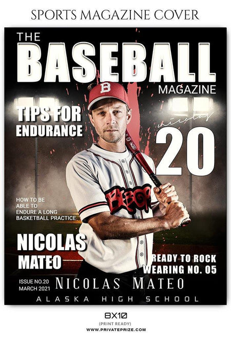 Nicolas Mateo - Sports Photography- Baseball Magazine Cover - PrivatePrize - Photography Templates