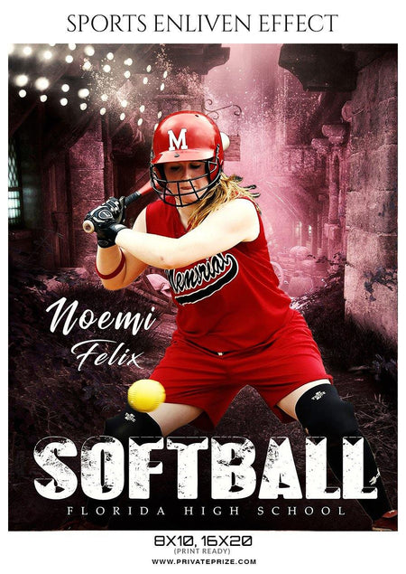 Noemi Felix - Softball Sports Enliven Effect Photography template - PrivatePrize - Photography Templates