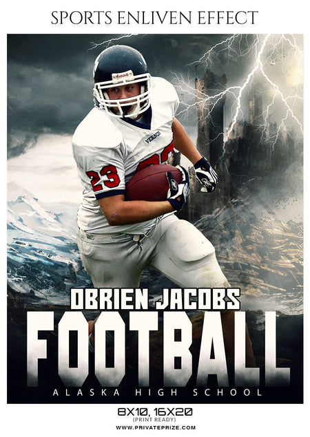 Obrien Jacobs - Football Sports Enliven Effect Photography Template - Photography Photoshop Template