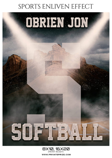 Obrien Jon - Softball Sports Enliven Effects Photography Template - Photography Photoshop Template