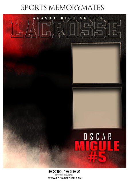 Oscar Migule Lacrosse Memory Mate Photoshop Template - Photography Photoshop Template