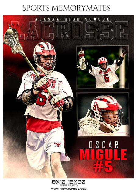 Oscar Migule Lacrosse Memory Mate Photoshop Template - Photography Photoshop Template