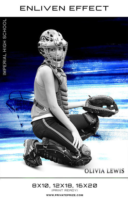 Olivia Softball Imperial High School Sports Template -  Enliven Effects - Photography Photoshop Template