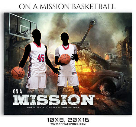 On a Mission Basketball Themed Sports Photography Template