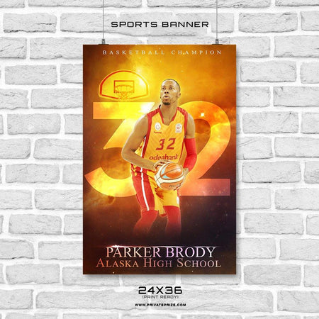 Parker Brody - Basketball Sports Banner Photoshop Template - PrivatePrize - Photography Templates
