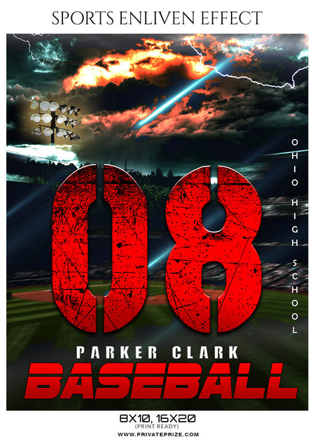 Parker Clark - Baseball Sports Enliven Effects Photoshop Template - Photography Photoshop Template