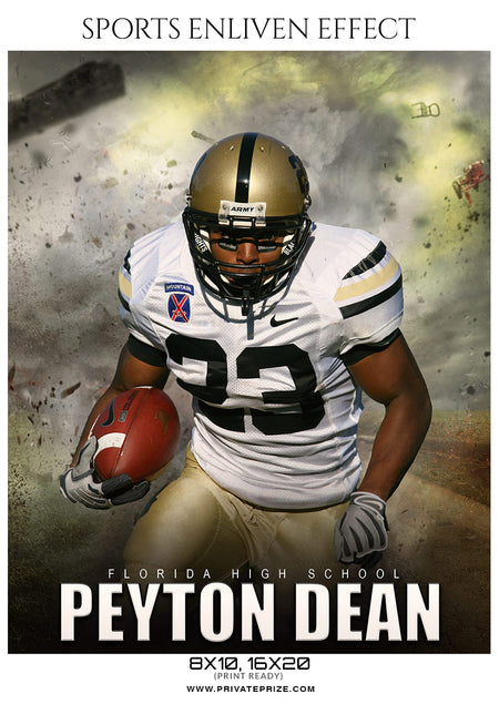 Peyton Dean - Football Sports Enliven Effect Photography Template - Photography Photoshop Template