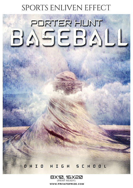 Porter Hunt - Baseball Sports Enliven Effects Photoshop Template - Photography Photoshop Template