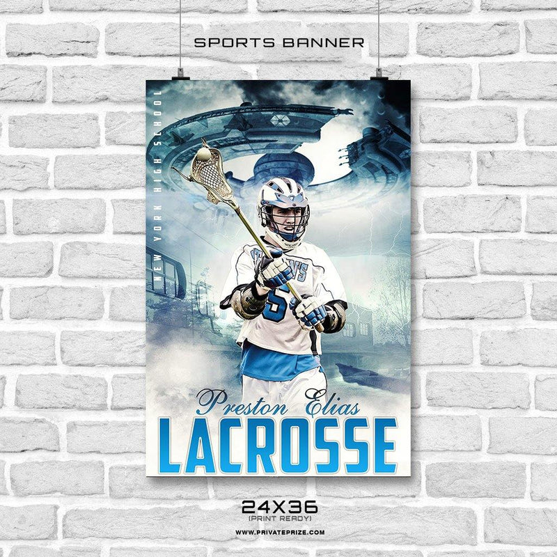 Preston Elias - Lacrosse Enliven Effects Sports Banner Photoshop Template - PrivatePrize - Photography Templates