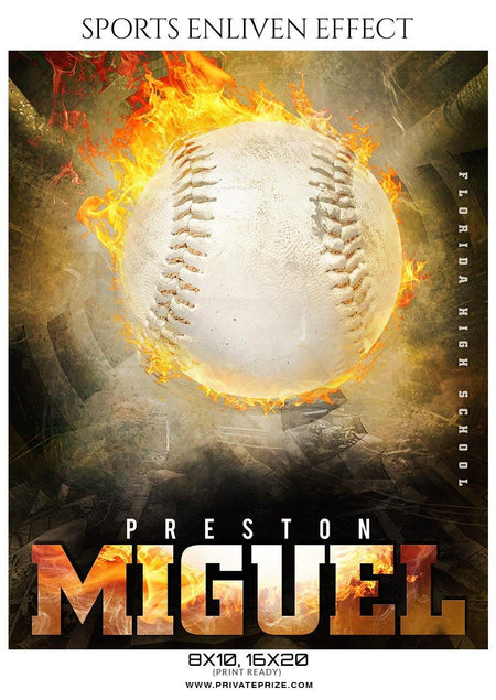Preston Miguel - Baseball Sports Enliven Effects Photography Template - PrivatePrize - Photography Templates