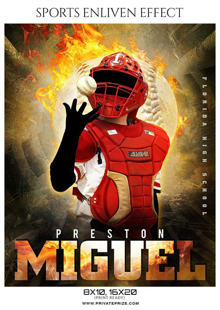 Preston Miguel - Baseball Sports Enliven Effects Photography Template - PrivatePrize - Photography Templates