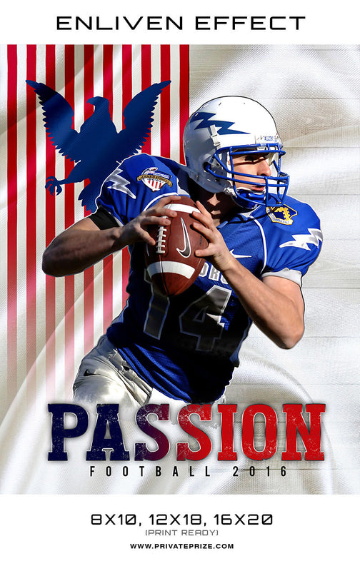 Passion High School Football Template -  Enliven Effects - Photography Photoshop Templates