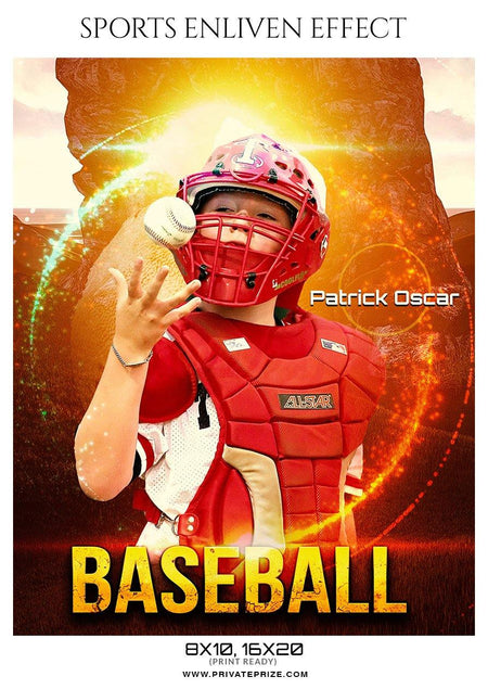 Patrick Oscar - Baseball Sports Enliven Effect Photography Template - PrivatePrize - Photography Templates