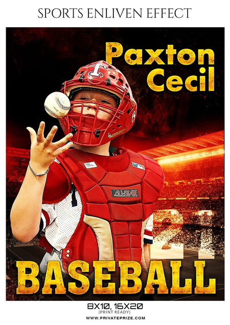 Paxton Cecil - Baseball Sports Enliven Effect Photography Template - PrivatePrize - Photography Templates