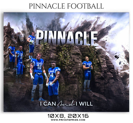 Pinnacle Football Themed Sports Photography Template - Photography Photoshop Template