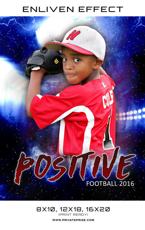 Positive Baseball Sports Photography Template -  Enliven Effects - Photography Photoshop Template