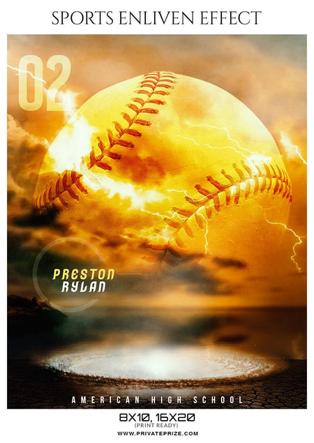 Preston Rylan - Baseball Sports Enliven Effect Photography Template - PrivatePrize - Photography Templates