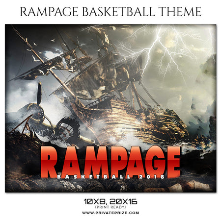 Rampage - Basketball Theme Sports Photography Template - Photography Photoshop Template