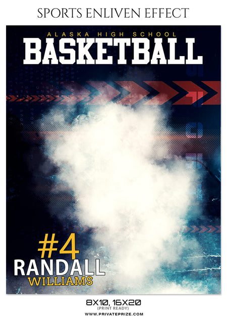 RANDALL WILLIAMS BASKETBALL- SPORTS ENLIVEN EFFECT - Photography Photoshop Template