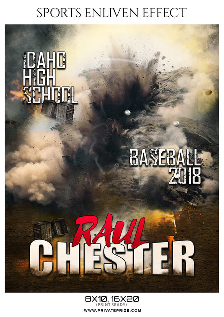 Raul Chester Baseball Sports Enliven Effects Photoshop Template - Photography Photoshop Template