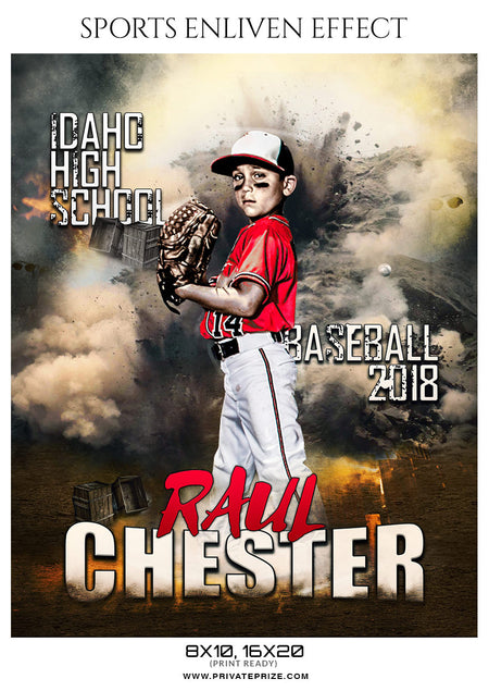 Raul Chester Baseball Sports Enliven Effects Photoshop Template - Photography Photoshop Template