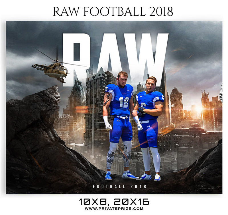 Raw Football 2018 Themed Sports Photography Template - Photography Photoshop Template
