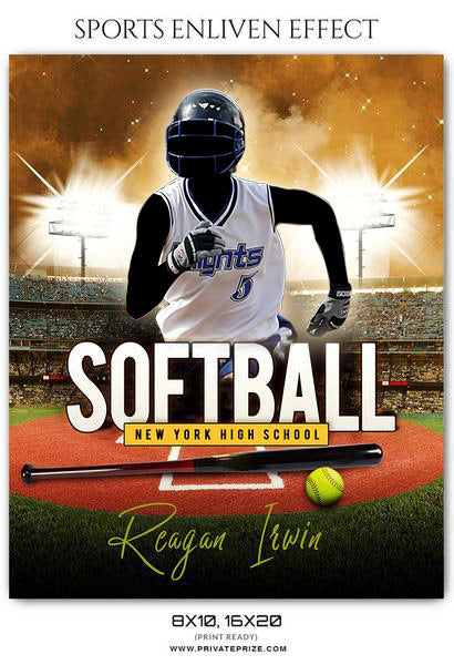 REAGAN IRWIN SOFTBALL- ENLIVEN EFFECT - Photography Photoshop Template