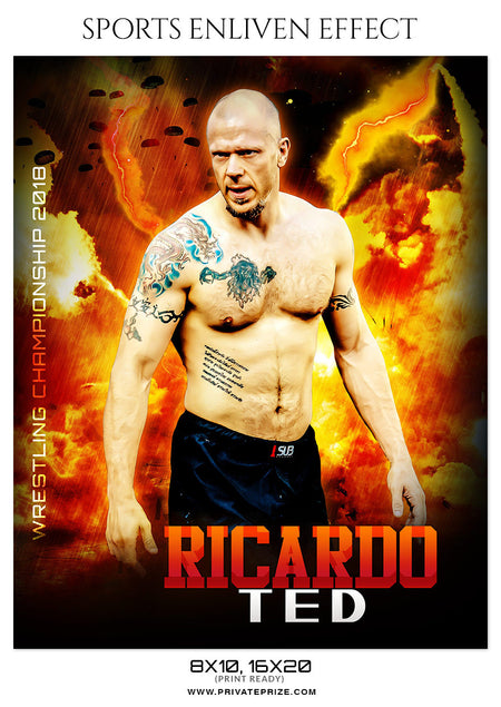 RICARDO TED-WRESTLING- SPORTS ENLIVEN EFFECT - Photography Photoshop Template