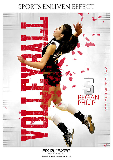 REGAN PHILIP-VOLLEYBALL- SPORTS ENLIVEN EFFECT - Photography Photoshop Template