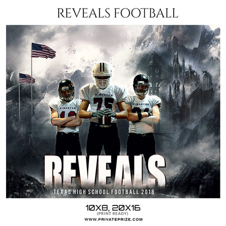 Reveals - Football Themed Sports Photography Template - Photography Photoshop Template
