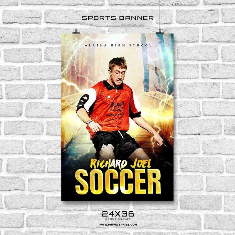 Richard Joel - Soccer Enliven Effects Sports Banner Photoshop Template - PrivatePrize - Photography Templates