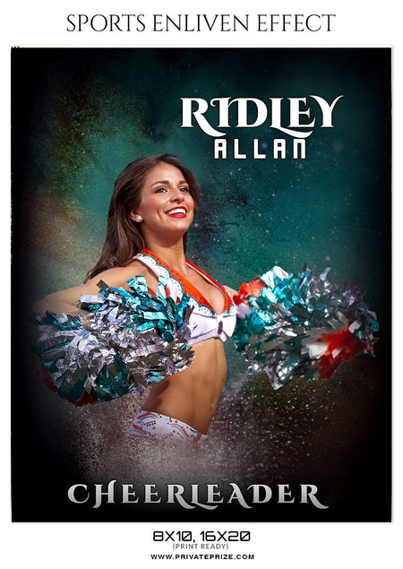 Ridley Allan - Cheerleader Sports Enliven Effect Photoshop Template - Photography Photoshop Template
