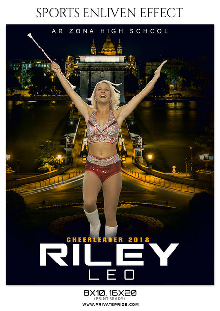 RILEY LEO-CHEERLEADER- ENLIVEN EFFECT - Photography Photoshop Template