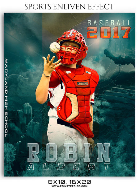 Robin Albert Baseball Sports Photography- Enliven Effects - Photography Photoshop Template