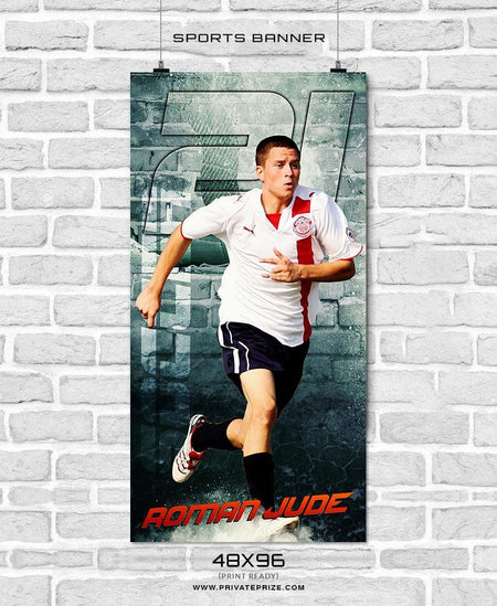 Roman Jude - Soccer Sports Banner Photoshop Template - PrivatePrize - Photography Templates