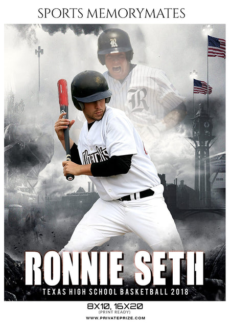 Ronnie Seth - Baseball Memory Mate Photography Template - Photography Photoshop Template