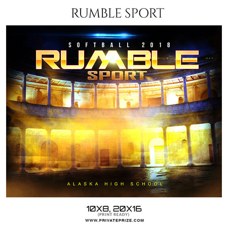 RUMBLE SPORT Softball Themed Sports Photography Template - Photography Photoshop Template