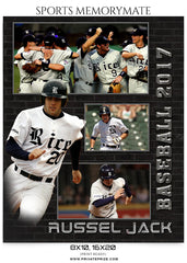 Russel Jack Baseball - Sports Memory Mate Photoshop Template