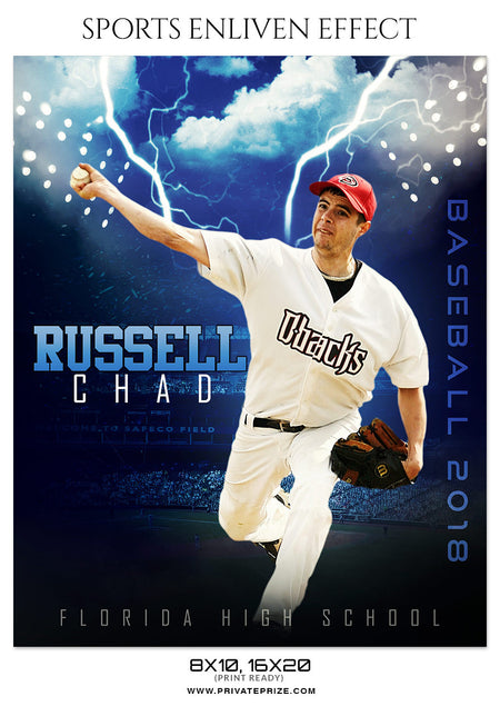 RUSSELL CHED-BASEBALL- SPORTS ENLIVEN EFFECT - Photography Photoshop Template