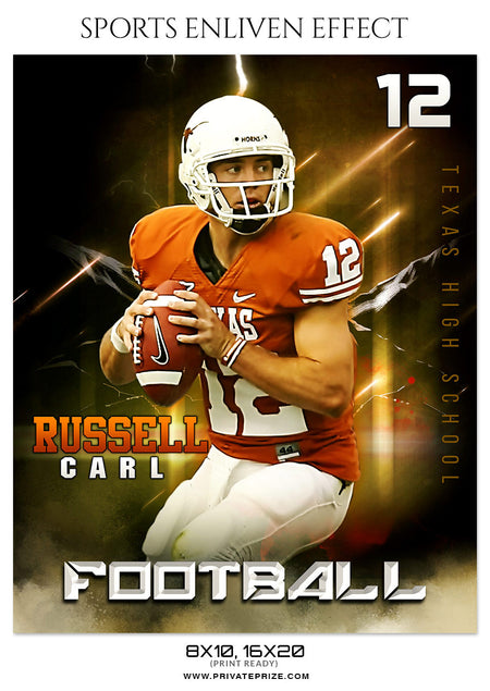RUSSEL CARL-FOOTBALL- SPORTS ENLIVEN EFFECT - Photography Photoshop Template