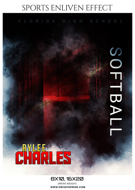 RYLEE CHARLES SOFTBALL- SPORTS ENLIVEN EFFECT - Photography Photoshop Template