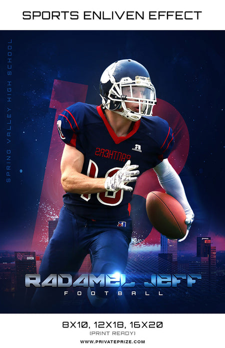 Radamel Jeff Spring Valley High School Sports Template -  Enliven Effects - Photography Photoshop Template