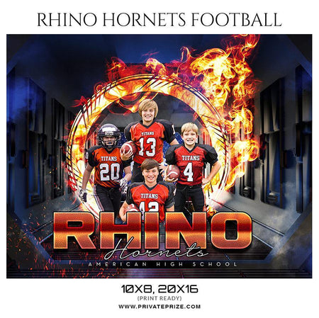 Rhino Hornets - Football Themed Sports Photography Template - PrivatePrize - Photography Templates